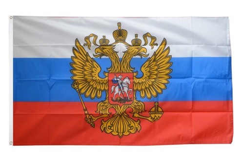 Russland mit wappen hissflagge - russland,